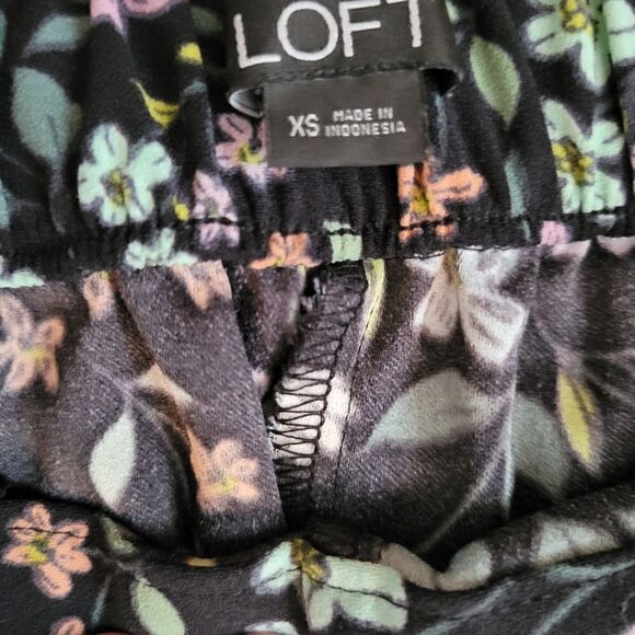 NWOT LOFT ELASTIC WAIST WIDE LEGS FLORAL PANTS W/POCKETS SZ.XS - Picture 5 of 6